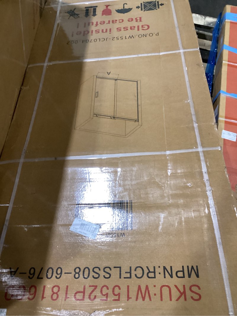 LINKHOO 56-60" W x 76" H Frameless Shower Door, Soft-Close Bathroom Sliding Shower Doors with 3/8" (