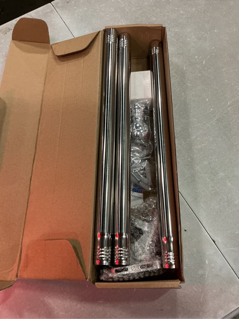 Condition photo showing Good Condition for anovo flag pole kit- stainless steel 6 ft flag poles with1 inch metal 360° rotating flag pole rings clip, two-position flag pole holder brackets mounting for outside house outdoor porch (6 ft-sliver) 6 ft - sliver