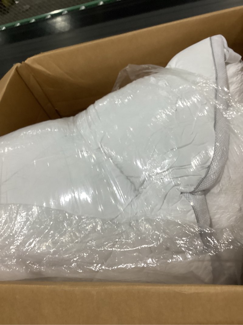 Condition photo showing As Is for DOWNCOOL 3 Inch Full Mattress Topper, Ultra Thick and Fluffy Supportive Memory Foam Mattress Topper for Body Pain, Mattress Pad with Breathable Mesh Design for Deep Sleep, 75x54x3 Inches