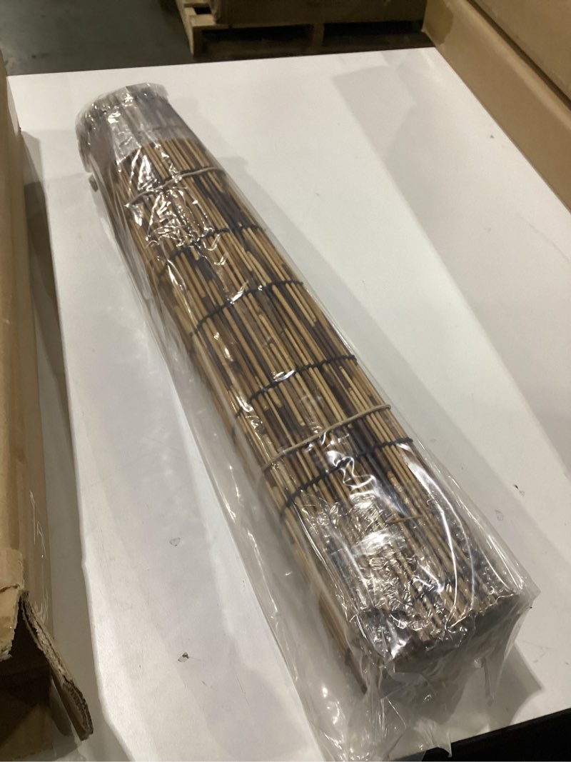 Condition photo showing New/Like New for Paramondo Outdoor Roller Shades for Patio, Exterior Waterproof Reed Roller Blinds, Outdoor Bamboo Shades for Patio, Roll Up Screen for Porch, Pergola, Balcony, Gazebo, 21" W x 48" L, Brown Reed - Brown 21'' W x 48'' L