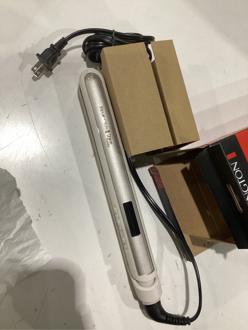 Condition photo showing Good Condition for remington shine therapy 1 inch hair straightener iron, flat iron for hair infused with argan oil & keratin, professional ceramic flat iron for less frizz, shinier & smoother hair, hair styling tools, not tested