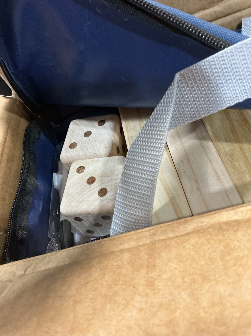 Condition photo showing Good Condition for giant tumble tower games for kids and adults 57 blocks new zealand pine wooden blocks stacking to over 4.2ft family game for indoors outdoors yard games for family l-over 4.2ft