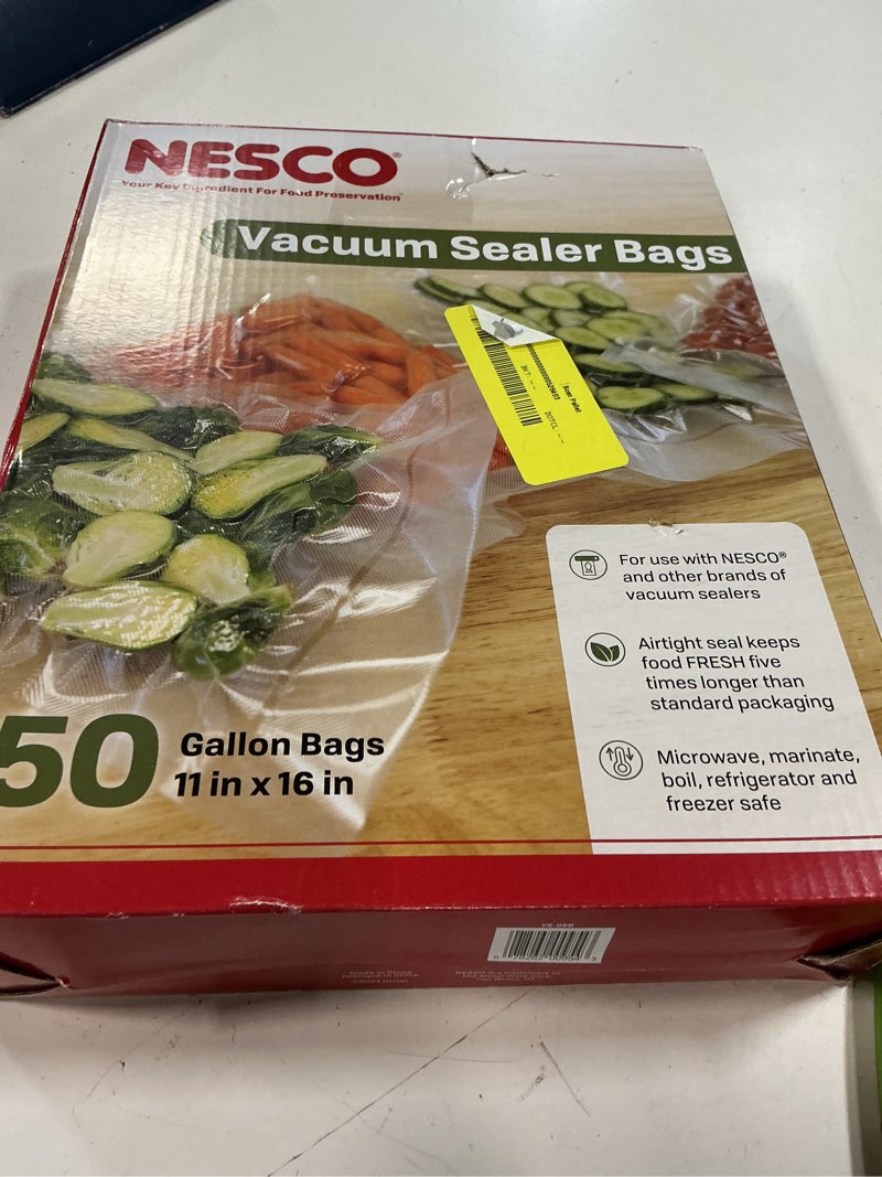 Condition photo showing New/Like New for nesco vs-06b 11" x 16" bags, 11" x 15.75", compatible vacuum sealers and other brands