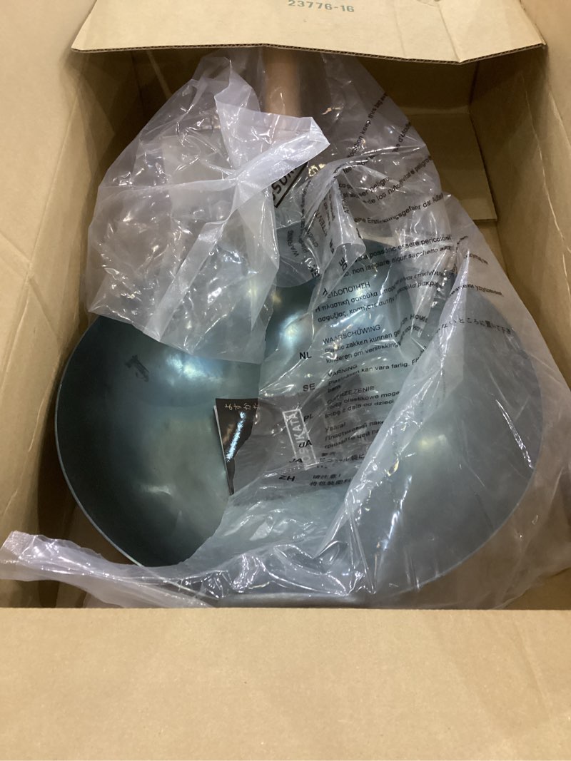 Condition photo showing New/Like New for YOSUKATA 14” Round Bottom Carbon Steel Wok Pan – Blue Pre-Seasoned Pow Wok for Stir Fry, BBQ & Camping – Traditional Japanese & Chinese Cookware – Compatible with Gas Stoves & Open Fire Only 14" Blue