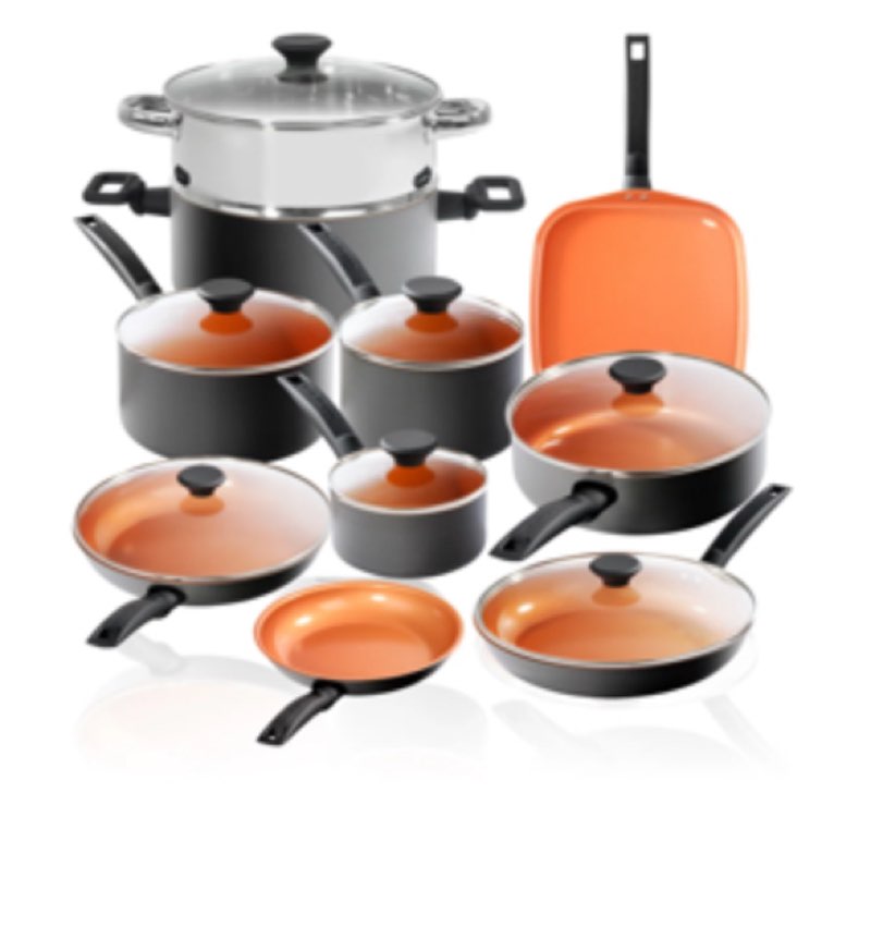Gotham Steel Pro Premier Hard Anodized 17 Piece Nonstick Cookware Set