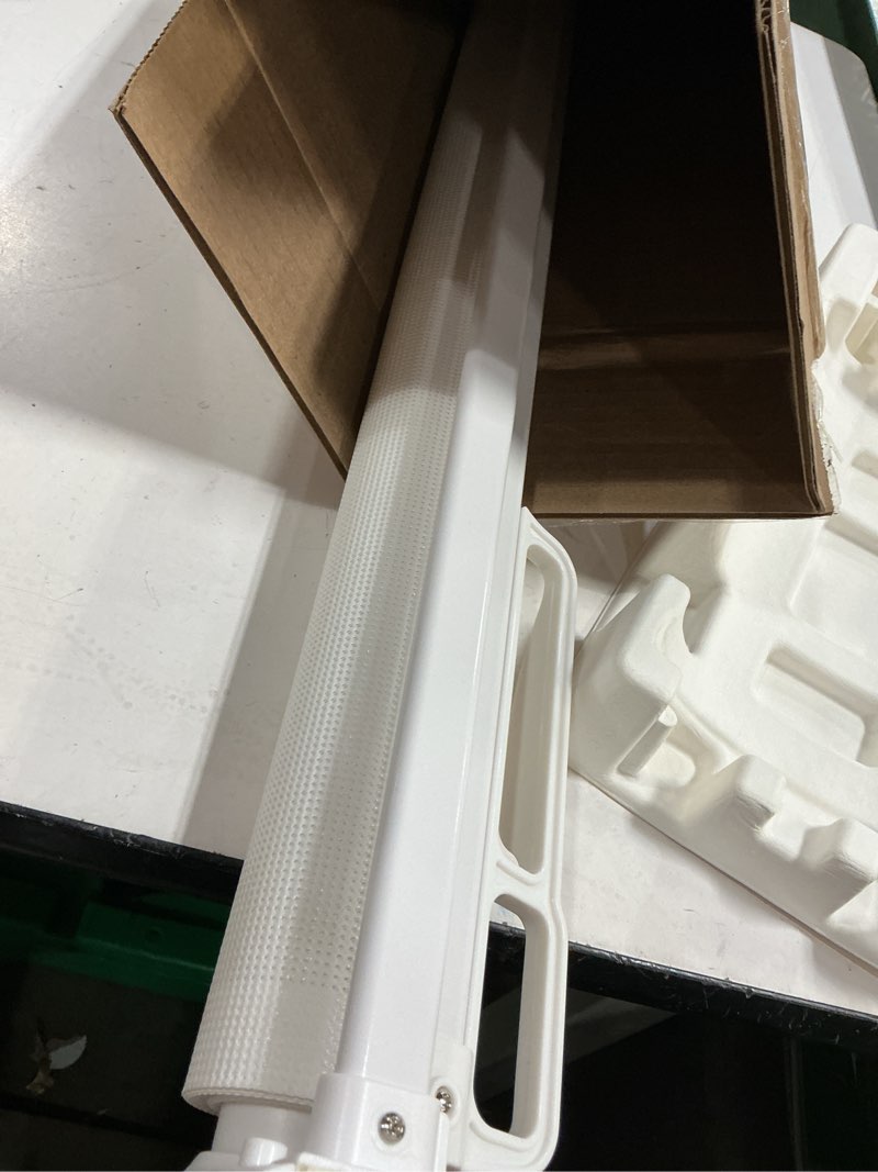 Condition photo showing As Is for probebi retractable dog gate for the house extends to 54" wide 34" tall, gates for baby indoor, stair gate for outdoor, staris, hallways, doorways, deck, porch, need drilling