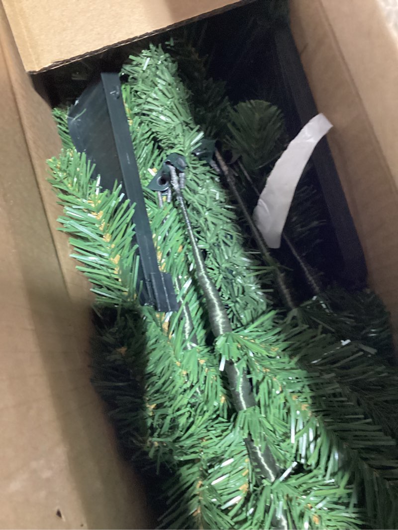 Condition photo showing Good Condition for National Tree Company 4 ft Pre-Lit Grande Canadian Fir Mini Artificial Christmas Tree, 100 Clear Lights, 230 Tips, Includes Stand, Green 4ft 100 Clear Lights