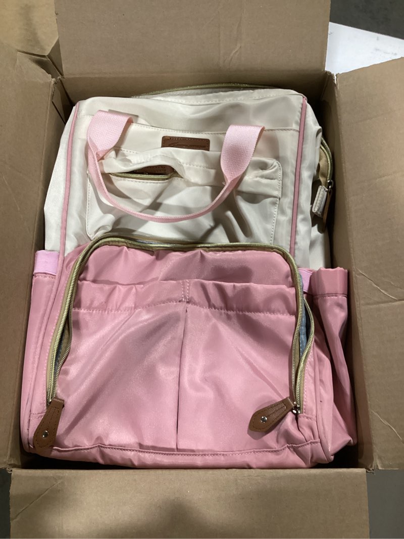 Condition photo showing Good Condition for (Incomplete)Maelstrom Travel Backpack for Women Men,Laptop Backpack Fits 15.6-17.3 Inch Laptop, Nurse/Work Bag with Insulated Lunch Box (Pink-beige) Standard Pink-beige