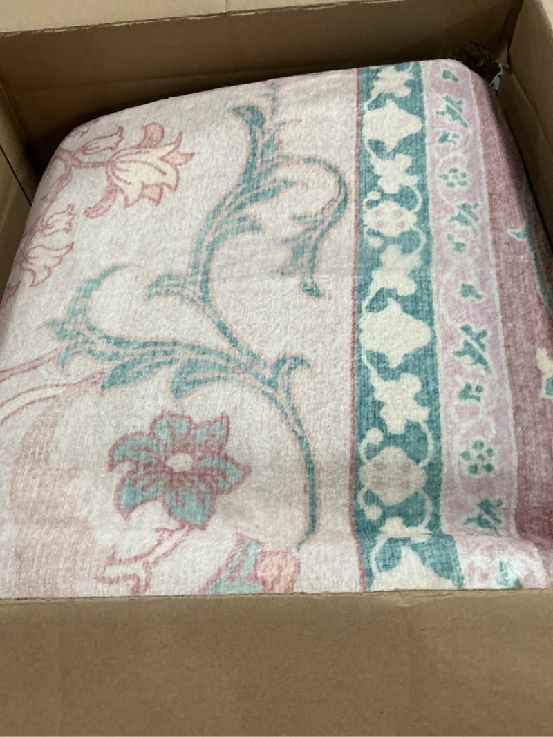 Condition photo showing Good Condition for bavni vintage floral rugs 10x14, large washable area rug with non slip backing, low pile for living room, nursery,bedroom & home decor, lightweight carpet, pink a.pink 10' x 14' (rectangular)