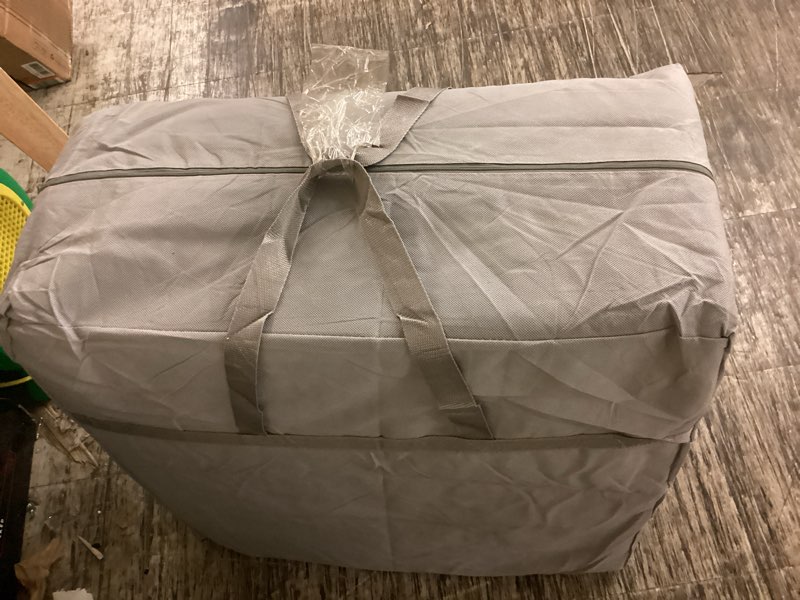 Condition photo showing As Is for kingfun foldable mat 3.95 inch folding mat tri-fold gel memory foam breathable with storage bag, portable floor guest bed soft for sleeping camping, gray, cot size