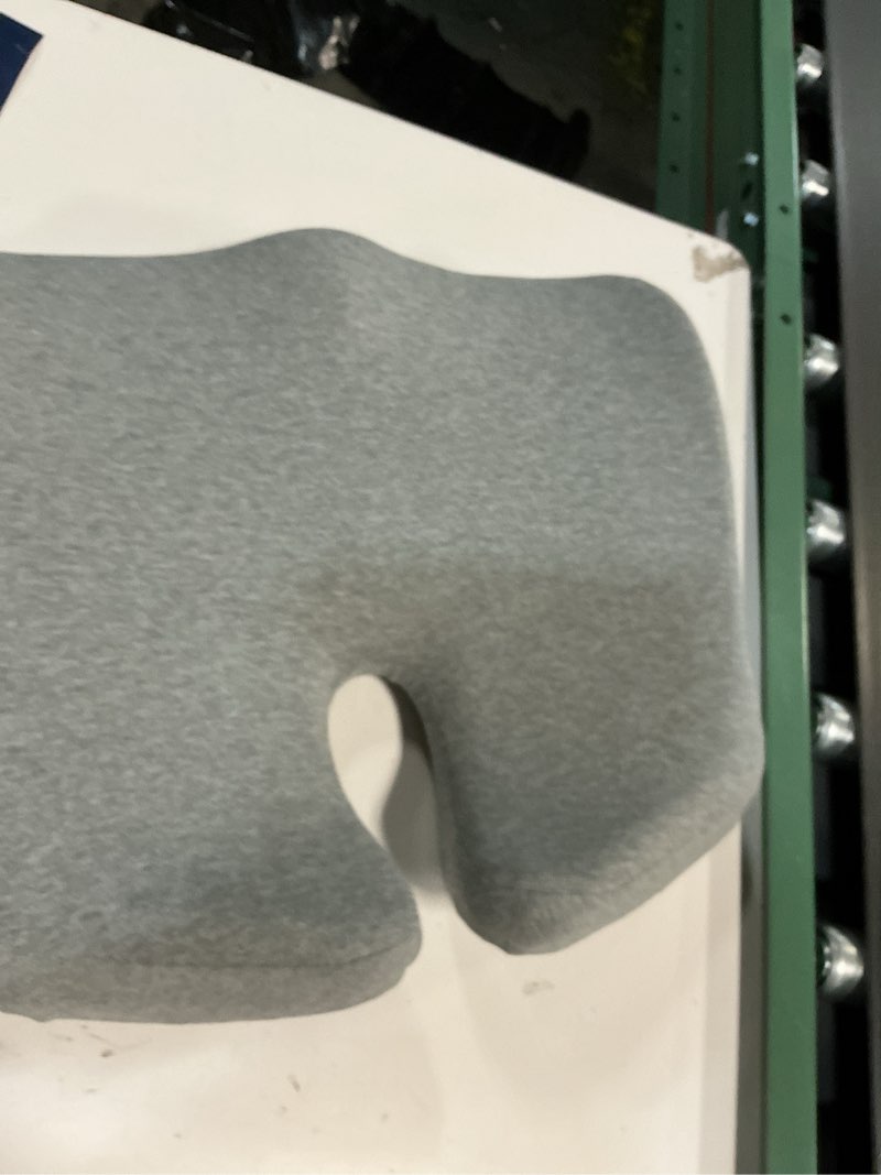 Condition photo showing As Is for C CUSHION LAB Patented Pressure Relief Seat Cushion for Long Sitting Hours on Office/Home Chair, Car, Wheelchair - Extra-Dense Memory Foam for Hip, Tailbone, Coccyx, Sciatica - Light Grey Gray