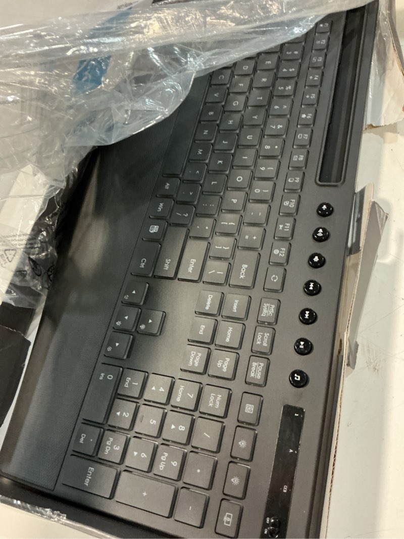 Condition photo showing Good Condition for wireless keyboard and mouse combo - 4000mah rechargeable backlit keyboard with wrist rest & phone holder, full size quiet typing 2.4g usb-a/type-c for pc, laptop, windows, mac, trueque km22 ultra black