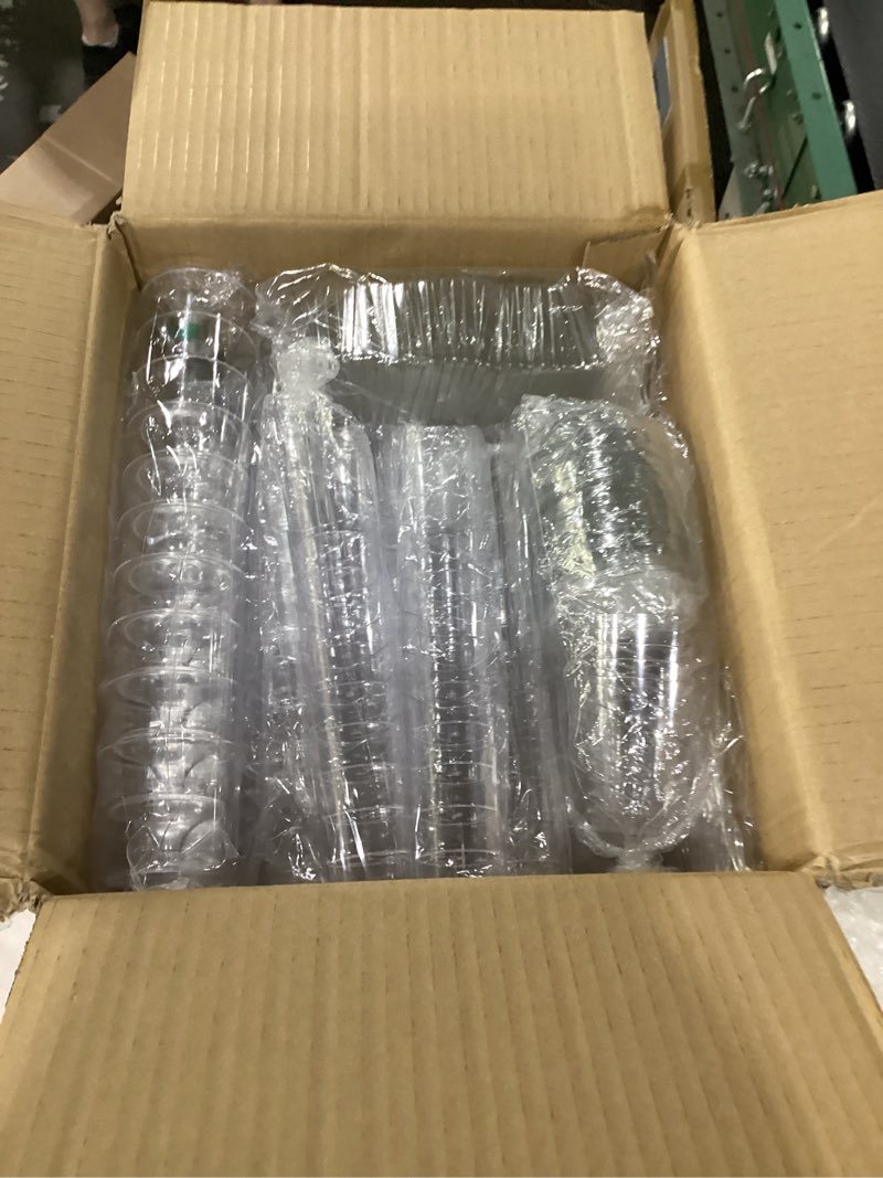 Condition photo showing As Is for 380 pack mini dessert cups with spoons and lids, 3 and 5 oz mini clear parfait cups, shooters cups for party, round yogurt cups, reusable fruit ice cream cake pudding cups a: 380 pack mini dessert cups