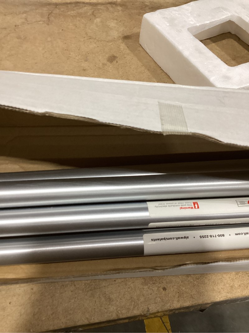 Condition photo showing As Is for zipwall slp6 12 foot spring loaded dust barrier poles (pack of 6), 6 pack, silver 12' poles 6 pack