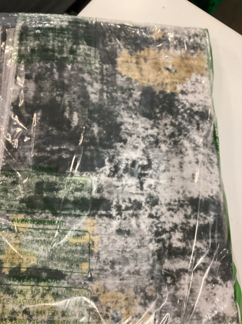 Condition photo showing New/Like New for abstract 2x6 runner rug: machine washable non slip ultra thin low-pile carpet, soft stain resistant for hallway kitchen bathroom, kid pet friendly, robot vacuum compatible - black gold black glod 2' x 6' (runner)