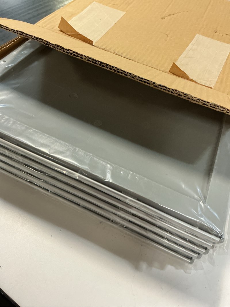 Condition photo showing Good Condition for m&t displays opti snap poster frame 11x17 inch silver 1" aluminum profile front loading wall mounting photo picture document certificate sign holder mitered corner anti glare cover (5 pack)