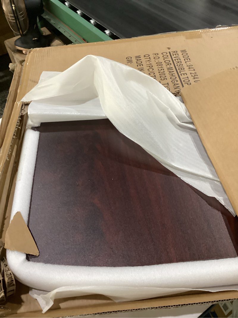 Condition photo showing As Is for flash furniture stiles 30'' square black laminate table top with 22'' x 22'' bar height table base