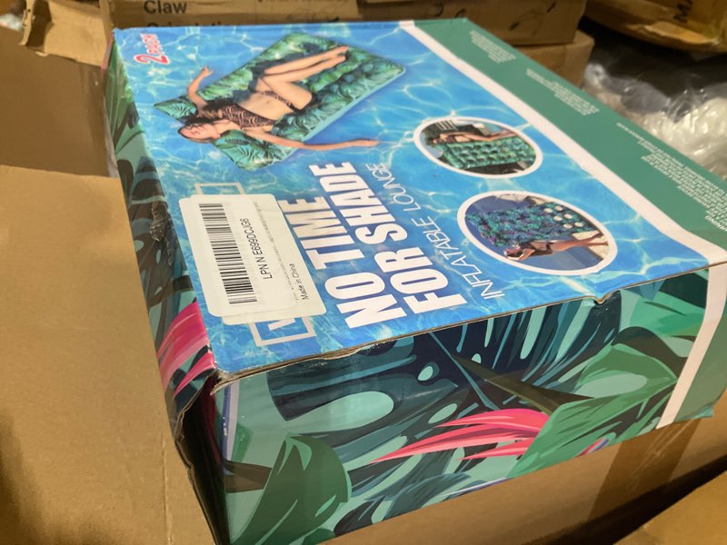 Condition photo showing Good Condition for 2 pack inflatable pool floats adult heavy duty pool lounger float pool rafts with headrest drink holder lake floats tanning pool lounger for swimming pools party beach