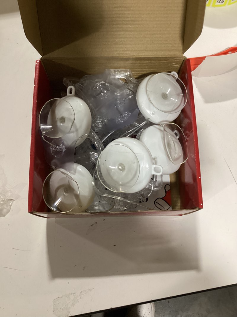 Condition photo showing Good Condition for [Timer] 5Pcs Christmas Window Lights Decorations,Battery Powered Christmas Hanging Multicolor Lighted Snowflake Tree Star Deer Bells Shaped LED Sucker for Xmas Tree Fireplace Indoor Decor Multicolour