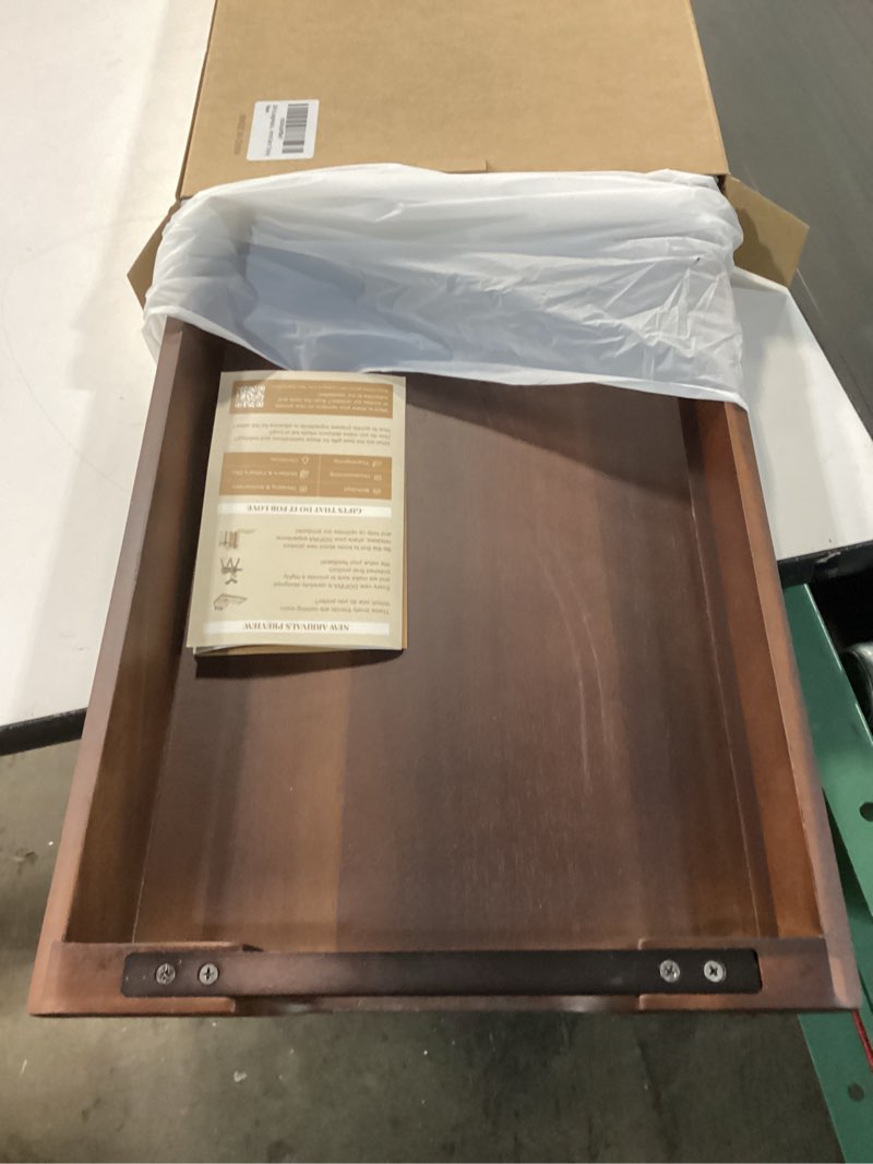 Condition photo showing Good Condition for Large Acacia Wood Serving Tray with Metal Handles - 36" Long Charcuterie Board for Cheese, Meat & Appetizers - Perfect for Kitchen, Entertaining, Gatherings & Home Decor Black Handle 02 36" x 12" x 2"