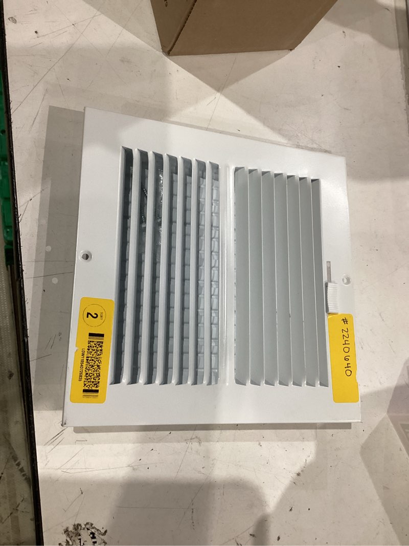 Condition photo showing Good Condition for reliabilt 8-in x 8-in 2-way steel white sidewall/ceiling register