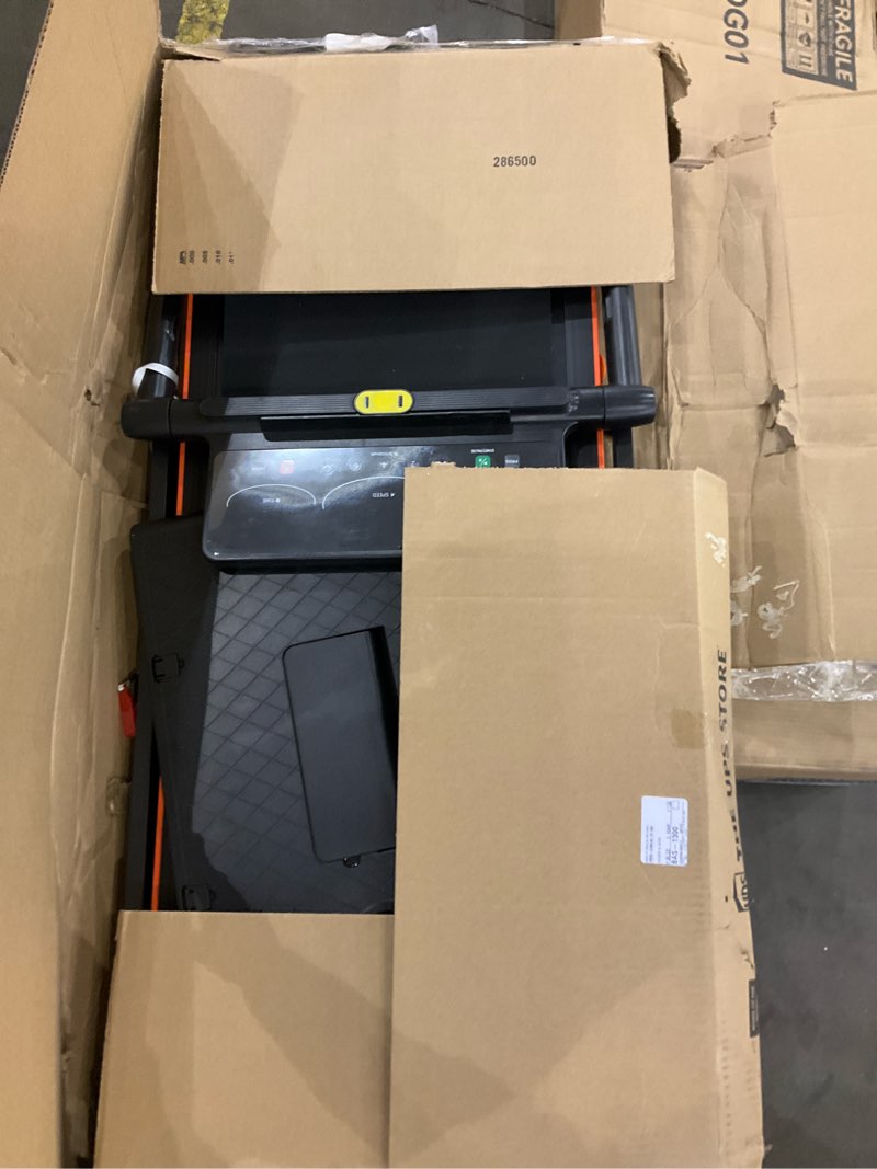 Condition photo showing As Is for Treadmill with Incline, 3 in 1 Under Desk Treadmill Walking Pad with Removable Desk Workstation 3.5HP Foldable Compact Walking Treadmills for Home Small Office with Wristband Remote Control
