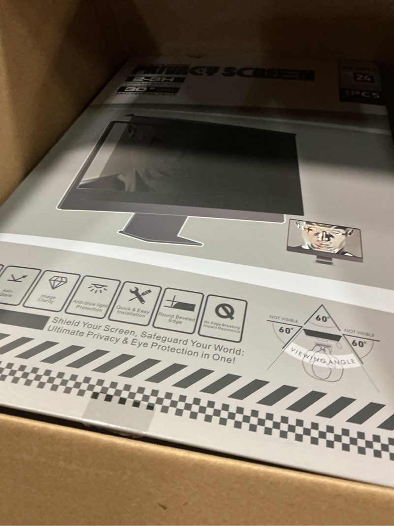 Condition photo showing Good Condition for magnetic 24 inch privacy screen for frameless monitor 16:9 aspect ratio,hanging blue light screen protector eye protection anti-spy shield, 24in removable privacy filter 24 inch 16:9 aspect ratio