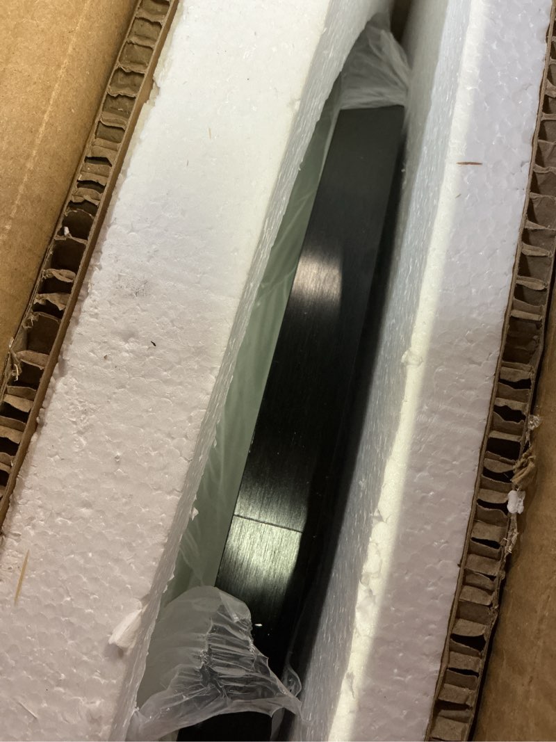 Condition photo showing Good Condition for Niccy 24" Round LED Bathroom Backlit Mirror with Lights, Black Frame Lighted Bathroom Vanity Mirrors for Wall Circle Mirror with Anti-Fog, Light Up Mirrors 3 Color ShatterProof Black 24"L x 24"W