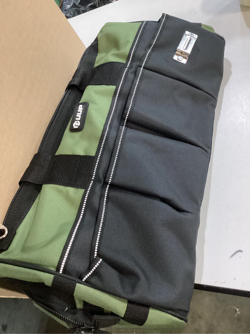 Condition photo showing Good Condition for heavy duty tool bag 15-inch, 16-pocket portable empty tool box organizer, big storage toolbox organization, soft handle large zipper carrying toolbag, father day gifts for him dad men, green