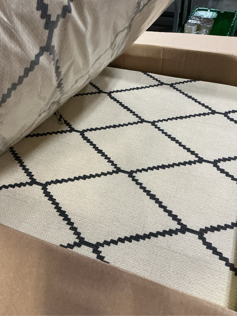 Condition photo showing Good Condition for arden outdoor foam deep seat cushion set, 24 in x 24 in, weather-proof, rain-proof, fade resistant patio cushion, bottom and back cushion for chair, sofa, and couch tan diamond trellis certi-pur foam tan diamond trellis 1 pack