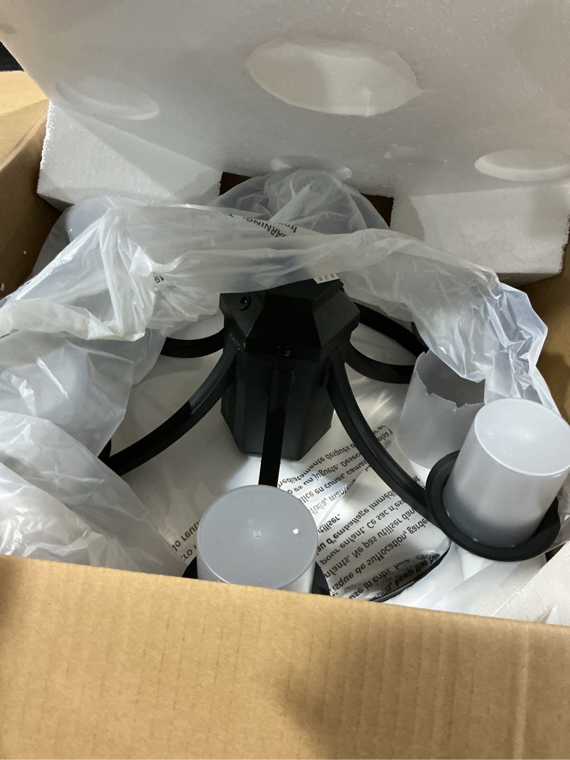 Condition photo showing As Is for 2 in 1 led lighting chandelier/table centerpiece for indoor or outdoor use includes remote control