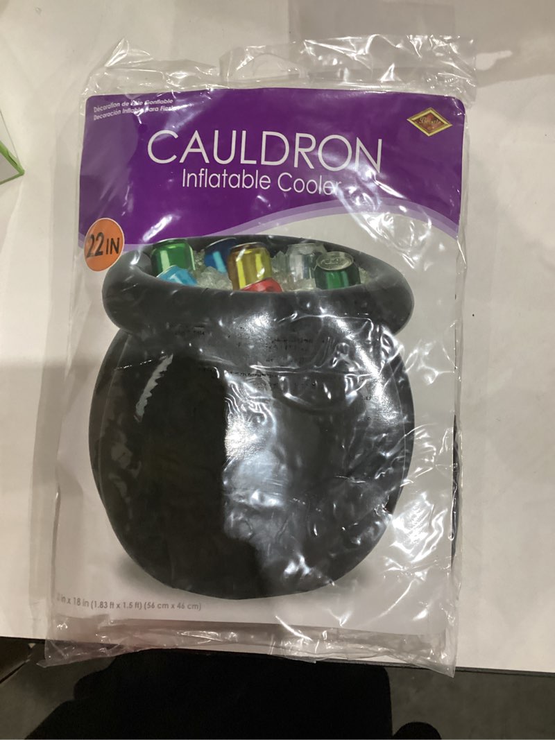 Condition photo showing New/Like New for Beistle Inflatable Cooler - Drink Containers for Parties, Beverage Cooler, Spooky Decor: Halloween Cauldron Cooler Halloween
