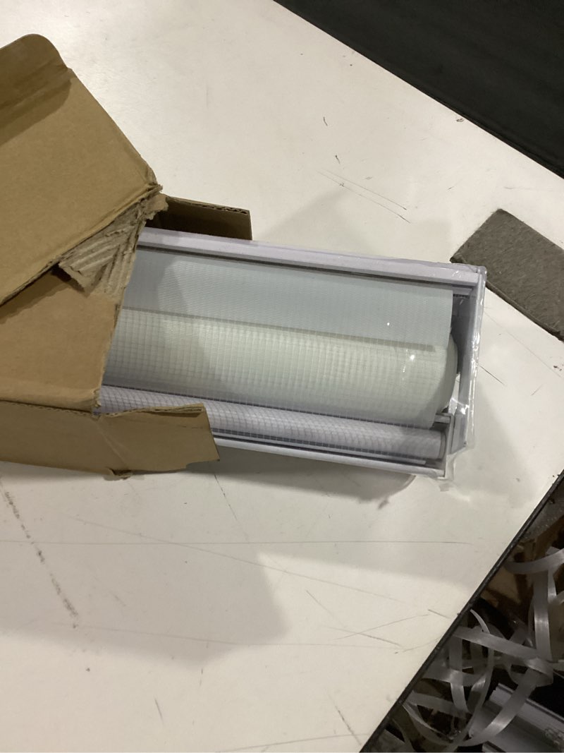 Condition photo showing New/Like New for zebra roller shades, dual layer roll up blind for living room, semi sheer shades window privacy light control for day and night, (maximum height 72inch, white color, width 32 inch) 32"w x 72"h white