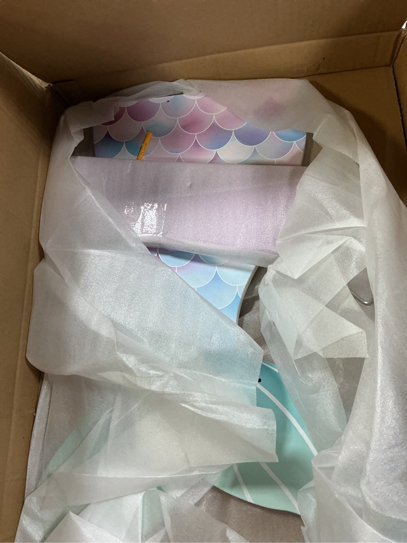 Condition photo showing Good Condition for Bencailor Wall Decor Shelf Bedroom Hanging Shelf Wall Mounted Wooden Floating Bathroom Decor for Girls Bedroom Nursery Gift(Classic Mermaid)