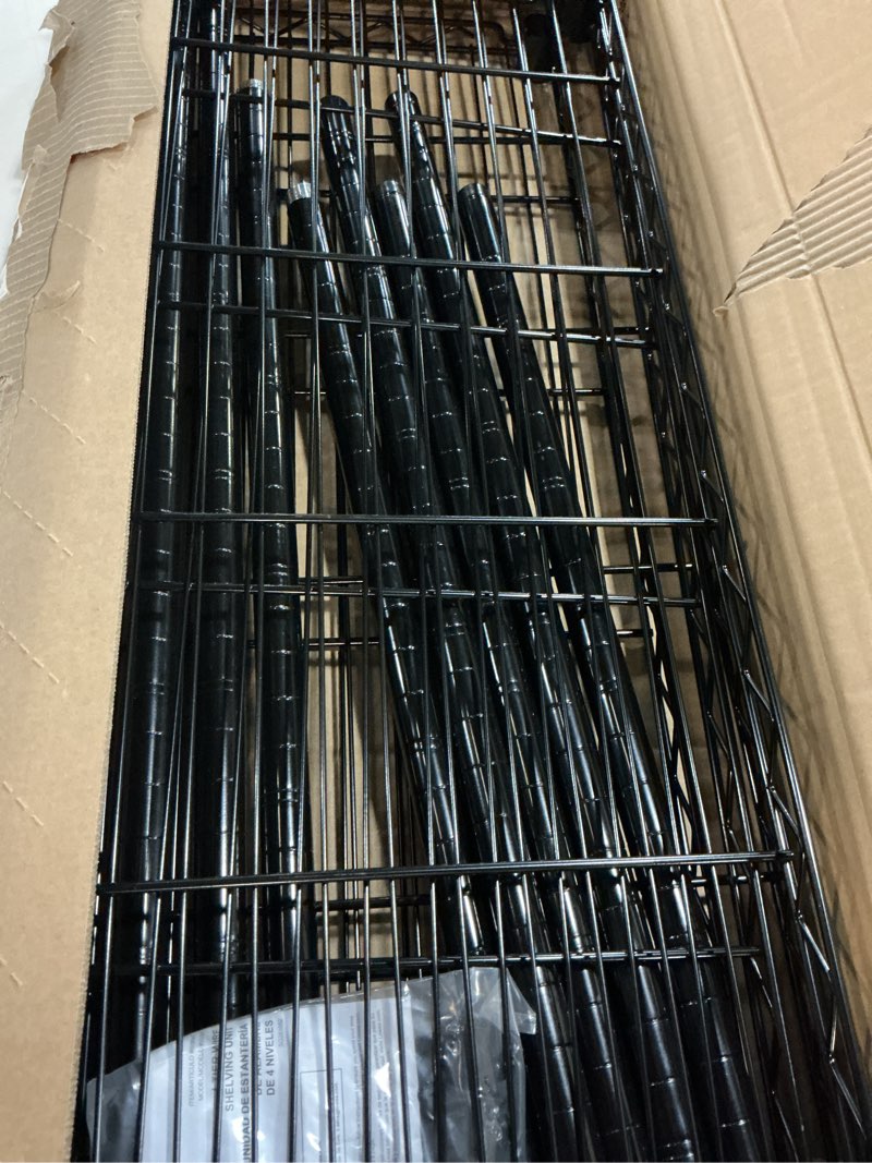 Condition photo showing Good Condition for project source 35.7-in w x 14-in d x 53-in h 4 -tier black metal wire utility shelving unit