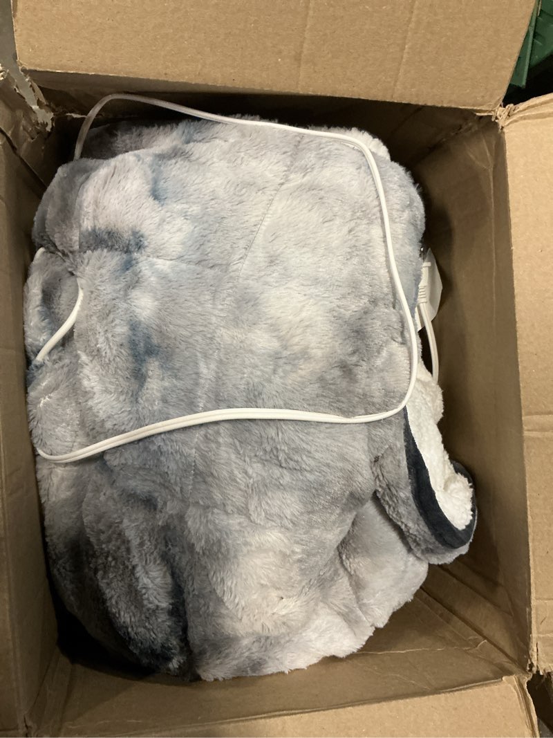 Condition photo showing As Is for Homemate Heated Weighted Blanket for Adults - 50"x60" 10lbs Electric Throw Fast Heating Heavy Blanket 1/2/4/6/8 Hour Auto Off 10 Heat Levels Over-Heat Protection Luxury Faux Fur Sherpa 01 - Grey 50"x60" - 10Lbs