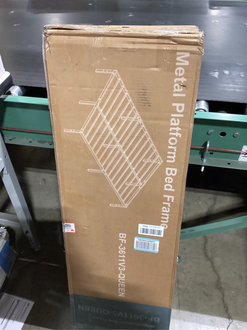 Condition photo showing Good Condition for Queen Size Bed Frame, 14 Inch Metal Platform Bed Frames with Heavy Duty Steel Slat Support, No Box Spring Needed, Easy Assembly, Under Bed Storage Matte Black Queen