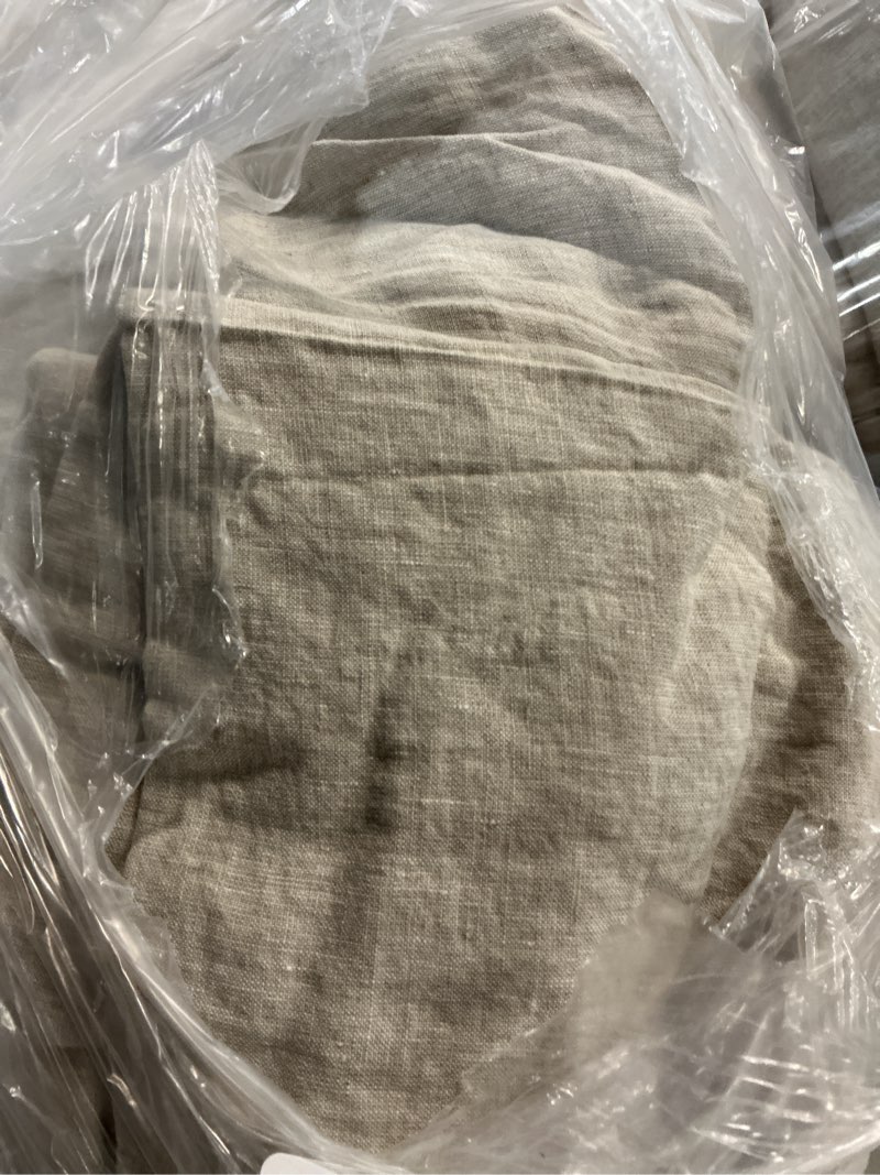 Condition photo showing Good Condition for european linen sheet set, king, natural chambray
