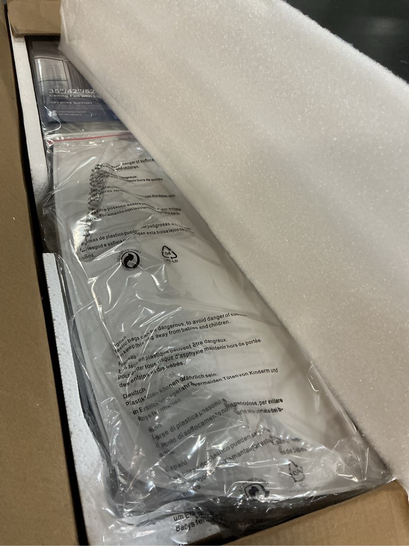 Condition photo showing Good Condition for depuley ceiling fan without light: 52 inch 3 blade outdoor fans for patios - white ceiling fan no light indoor remote control ultra quiet dc motor reversible 6 speed timer 52 inch white 02