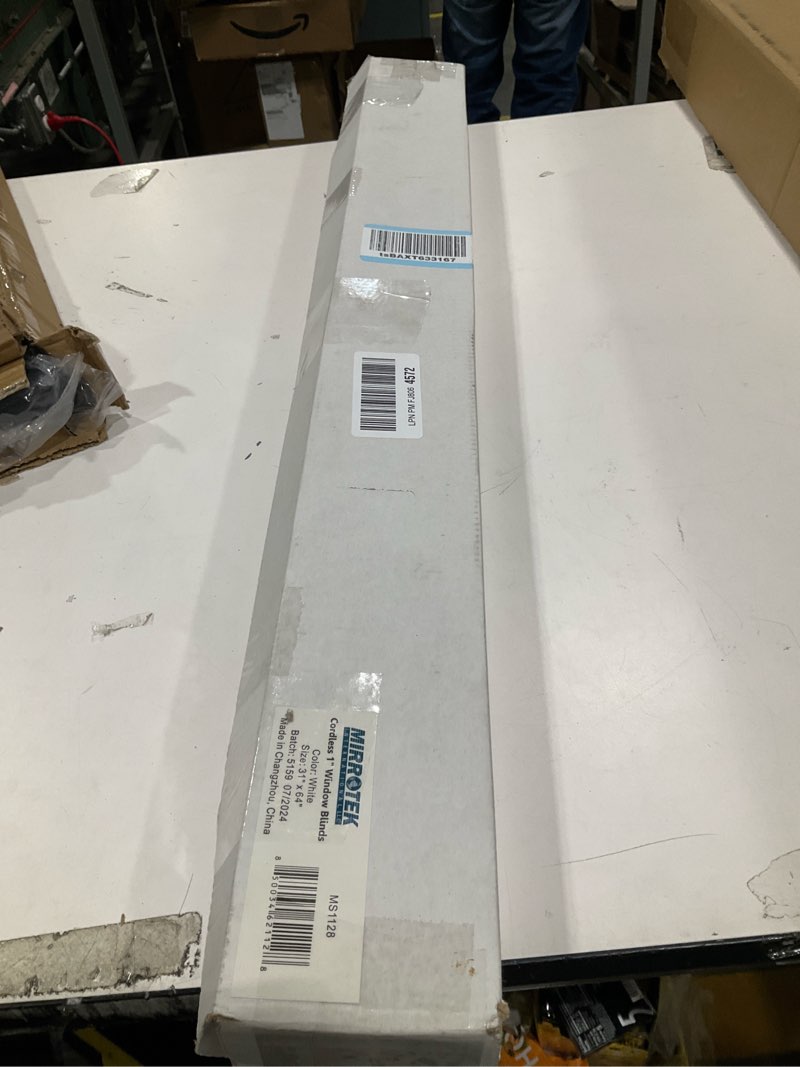 Condition photo showing Good Condition for Cordless 1 Inch Window Blinds, Mirrotek Cordless Blinds Light Filtering Mini Blinds 31 x 64