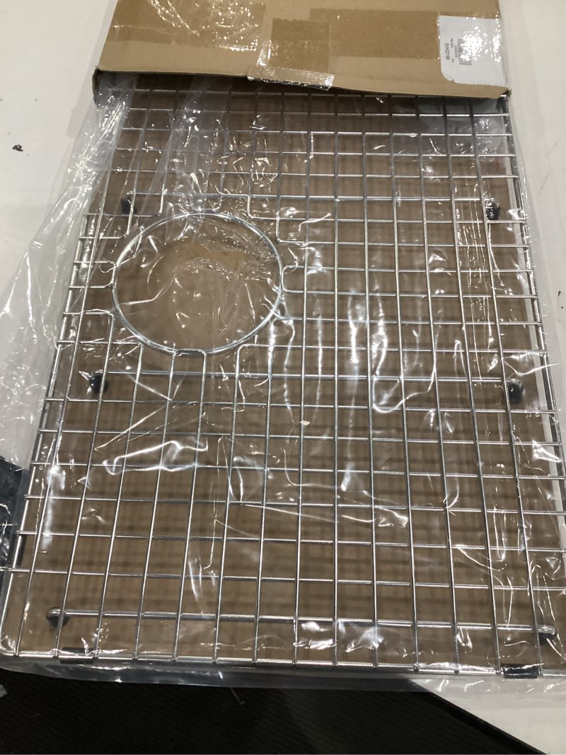 Condition photo showing New/Like New for serene valley sink bottom grid 22" x 14-1/2", rear drain with corner radius 3/16", sink protector svh2215r