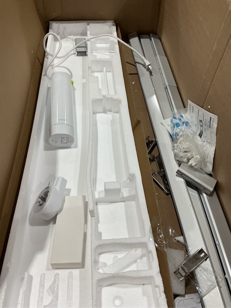 Condition photo showing As Is for smart curtains system, electric curtain track with automated rail, motorized curtain rod with remote control, works with alexa google home tuya app, voice control, for home bedroom (126 inches) 124inch