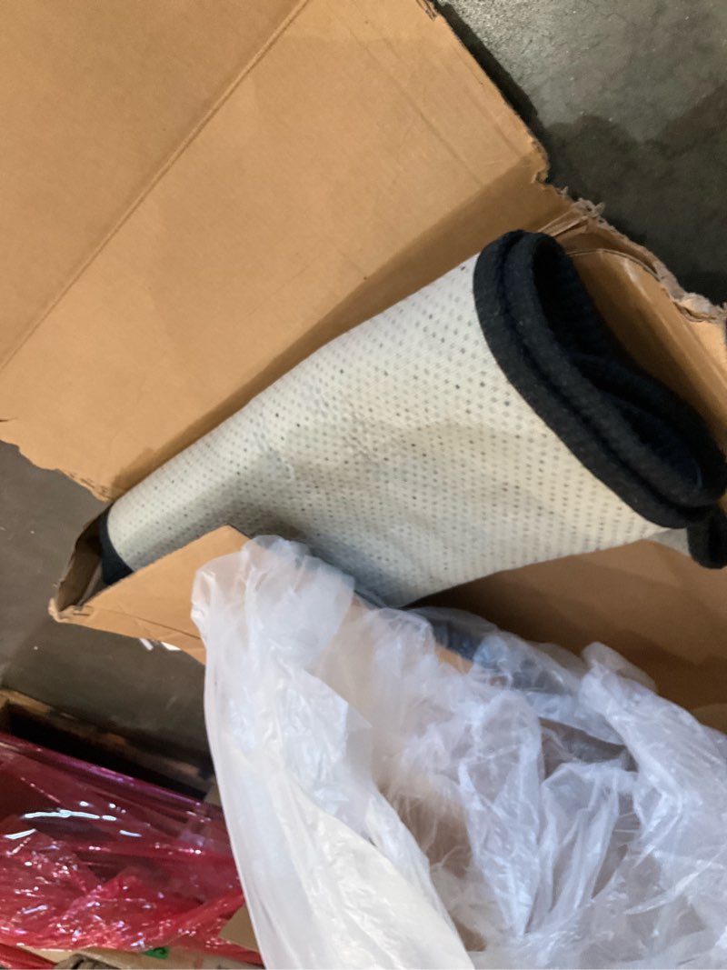 Condition photo showing Good Condition for livabliss area rugs - 8x10 pepin modern abstract black rug for living room bedroom - large charcoal gray mustard boho stain resistant carpet for nursery, kitchen and office (7'10" x 10') black 7'10" x 10' (rectangular)