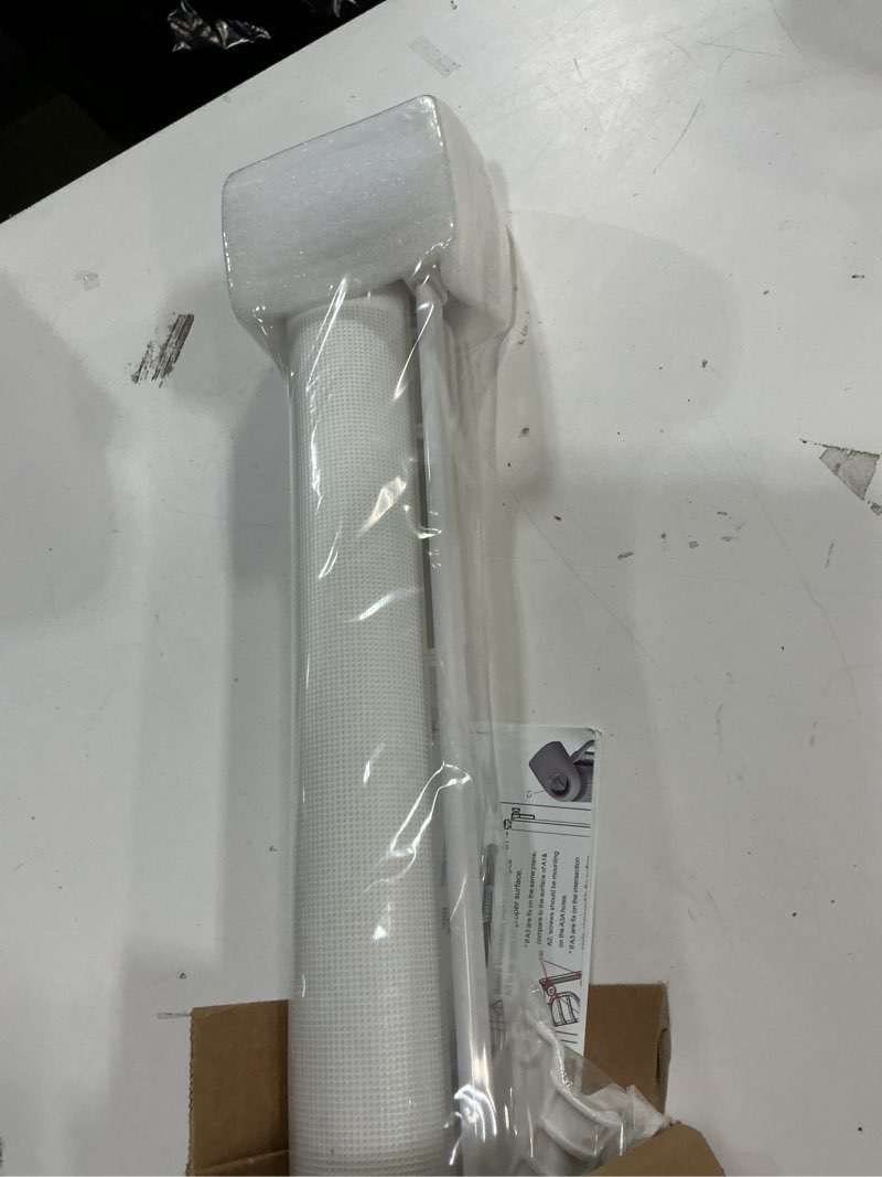 Condition photo showing New/Like New for Retractable Baby Gate, 55" Wide Mesh Gate with 4 Reinforced Rods, Prevents Kids & Dogs from Crawling Under, 34" Tall Easy-to-Use Pet Gate for Stairs, Bedrooms, Hallways, Indoor/Outdoor, White White 34" Tall x 55" Wide