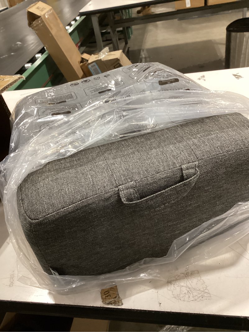 Condition photo showing Good Condition for SONGMICS Foot Stool with Legs, Small Footstool Ottoman, Linen-Look Fabric Seat with Thick Cushion, for Living Room, Bedroom, Entryway, 330 lb Weight Capacity, Dark Gray ULOM502G01