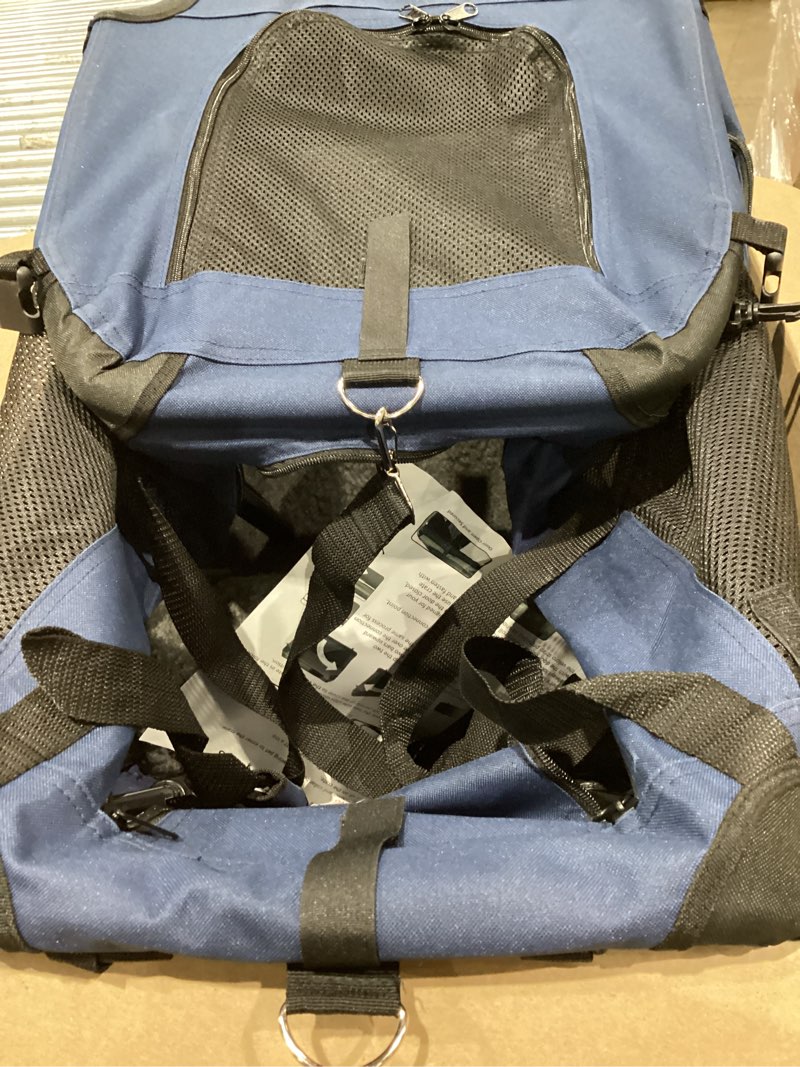 Condition photo showing Good Condition for prutapet large cat carrier 24"x16.5"x16.5" portable dog crate for small medium dogs collapsible traveling pet crate with collapsible bowl blue 24.0"l x 16.5"w x 16.5"h