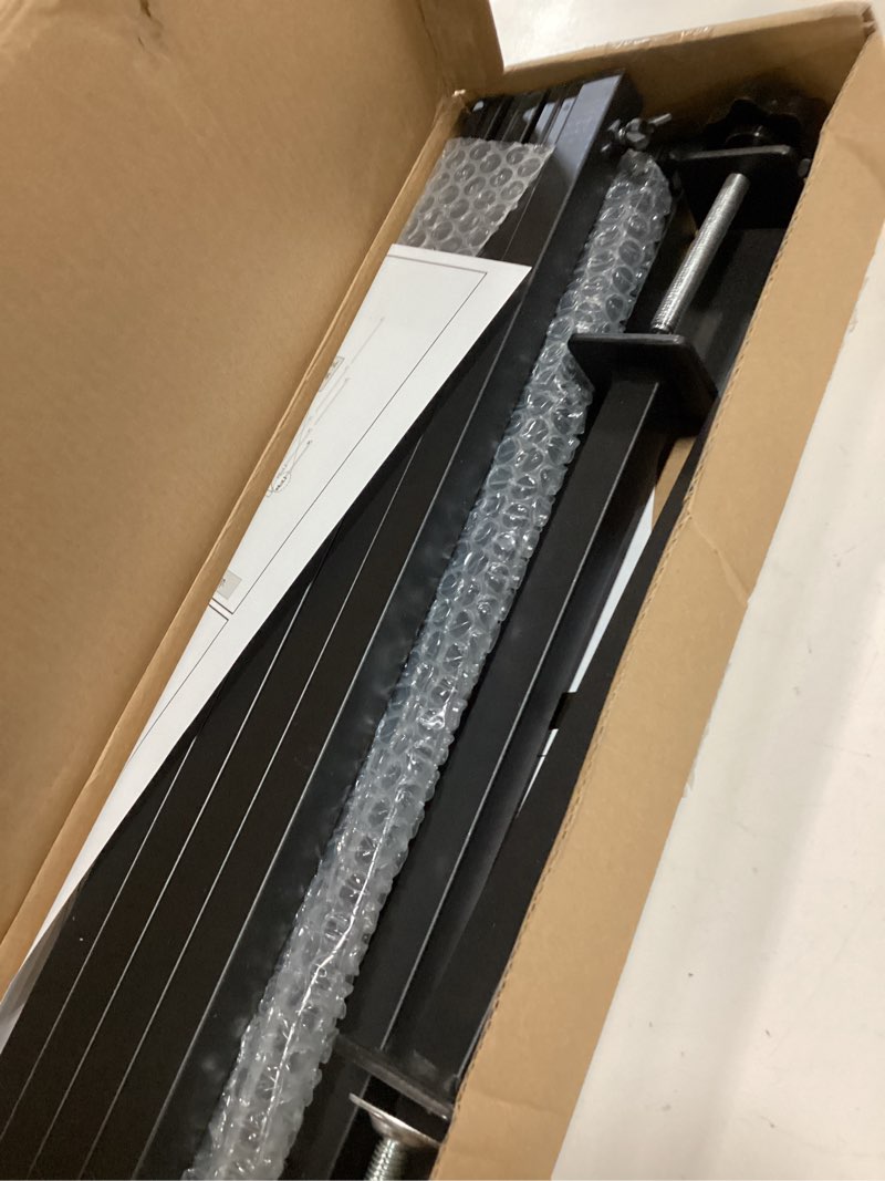 Condition photo showing New/Like New for over the table rod stand with clamps adjustable 13''-42'' tall 29"-98" length black table arch hanging for wedding birthday party halloween christmas 1 black