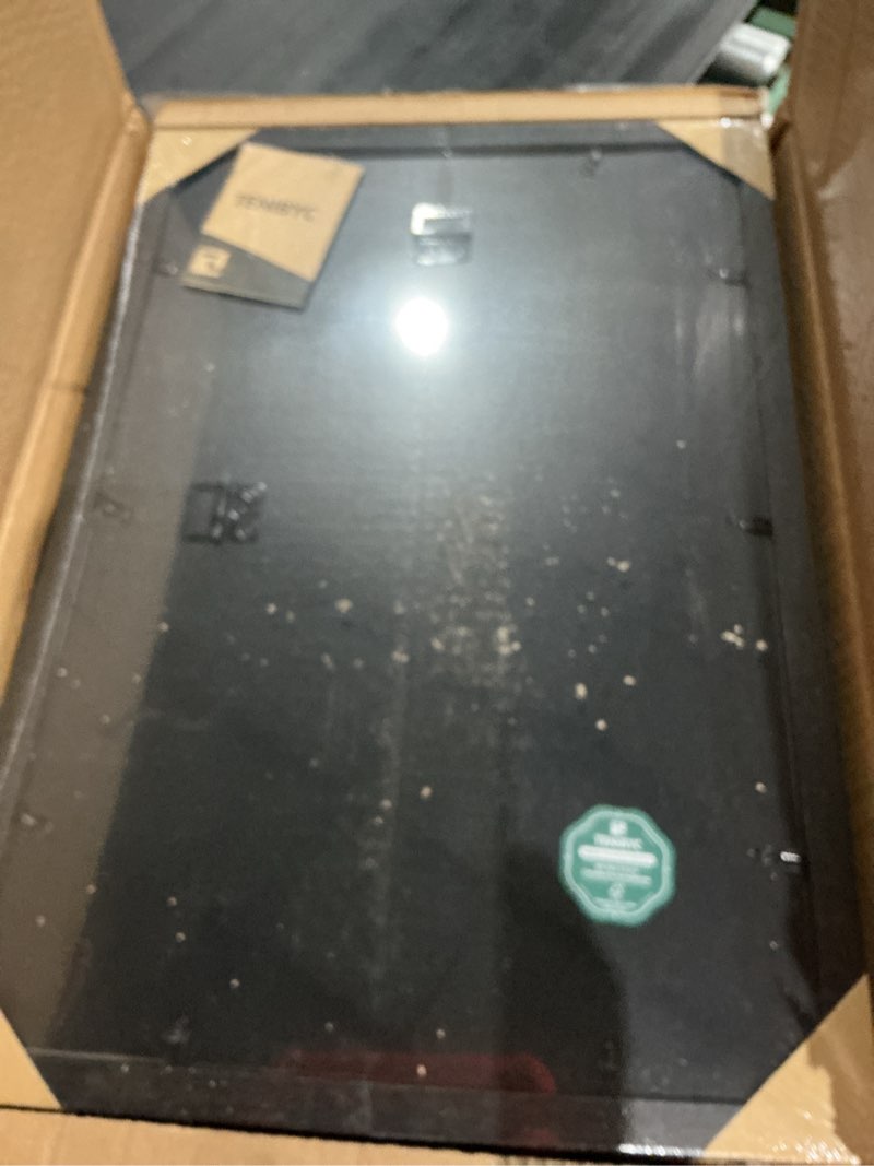 Condition photo showing Good Condition for 12x18 poster frame set - 3 pack, textured black solid wood with hd tempered glass, wall gallery picture photo frame 3 pack black 12 x 18