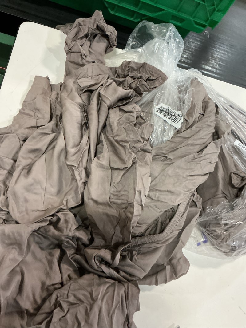 Condition photo showing As Is for bamboo sheet set, king, stone