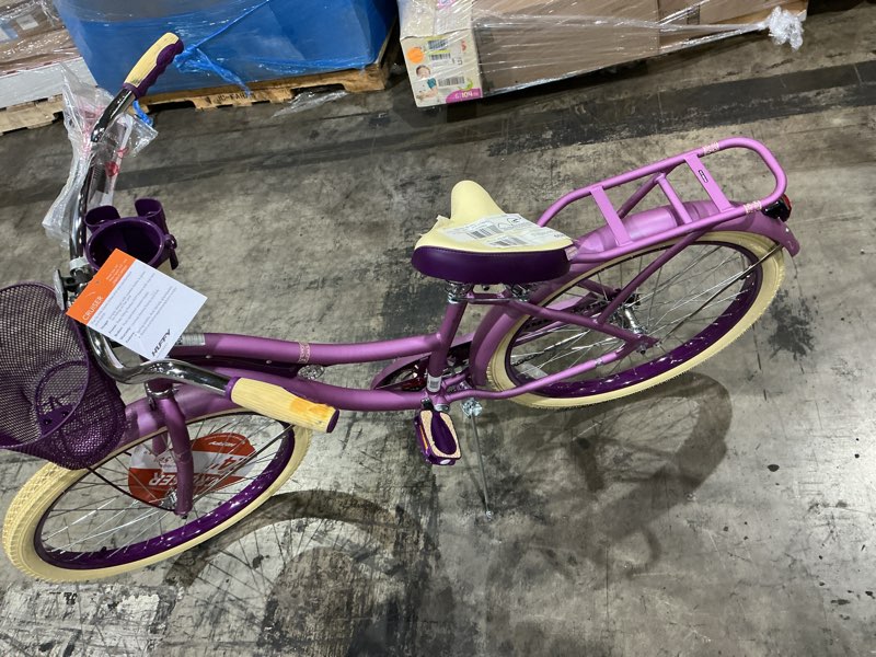 Condition photo showing As Is for huffy 24" nel lusso girls' cruiser bike, purple satin, age 12+ years